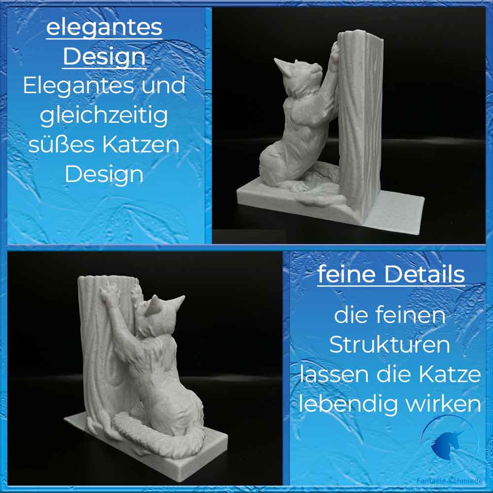 Buchstütze Regal Katze