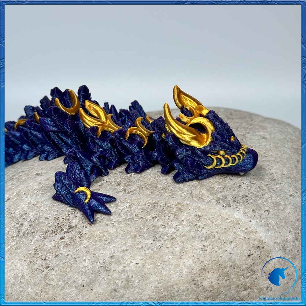 Mond Drache Erwachsen - Blau Lila/Gold