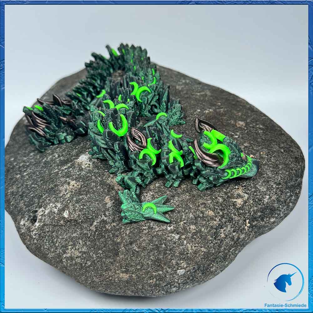 Mond Drache Erwachsen - Grün/Grün/Dunkelgold