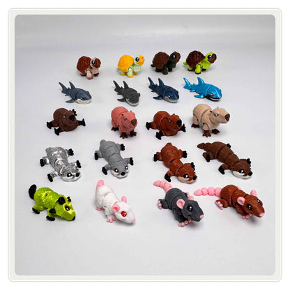 3D Mini Tiere im großen Osterei: Schildkröte, Hai, Capybara, Otter und Ratte