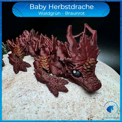 Baby Herbstdrache - optional im Blatt Drachenei