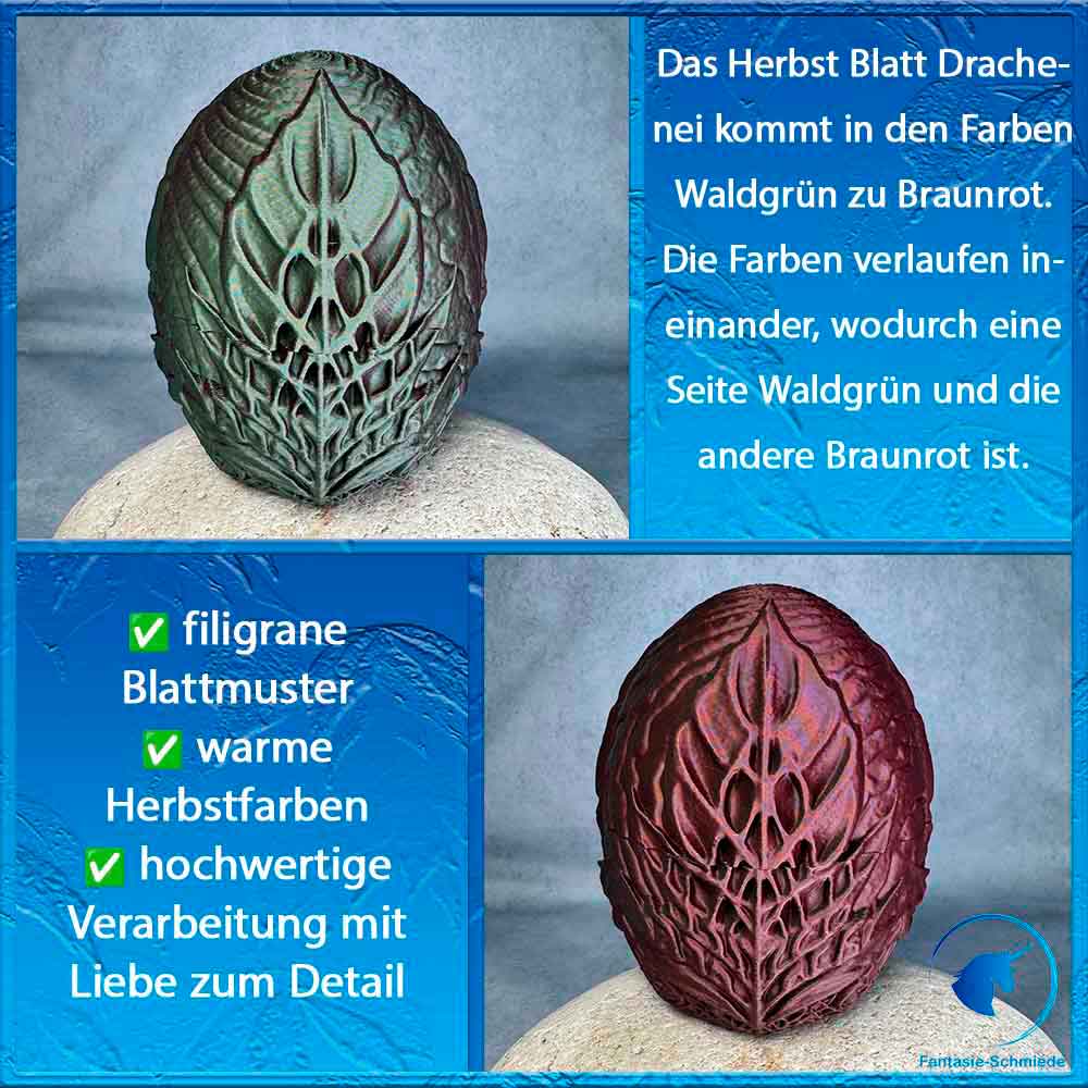 Baby Herbstdrache - optional im Blatt Drachenei