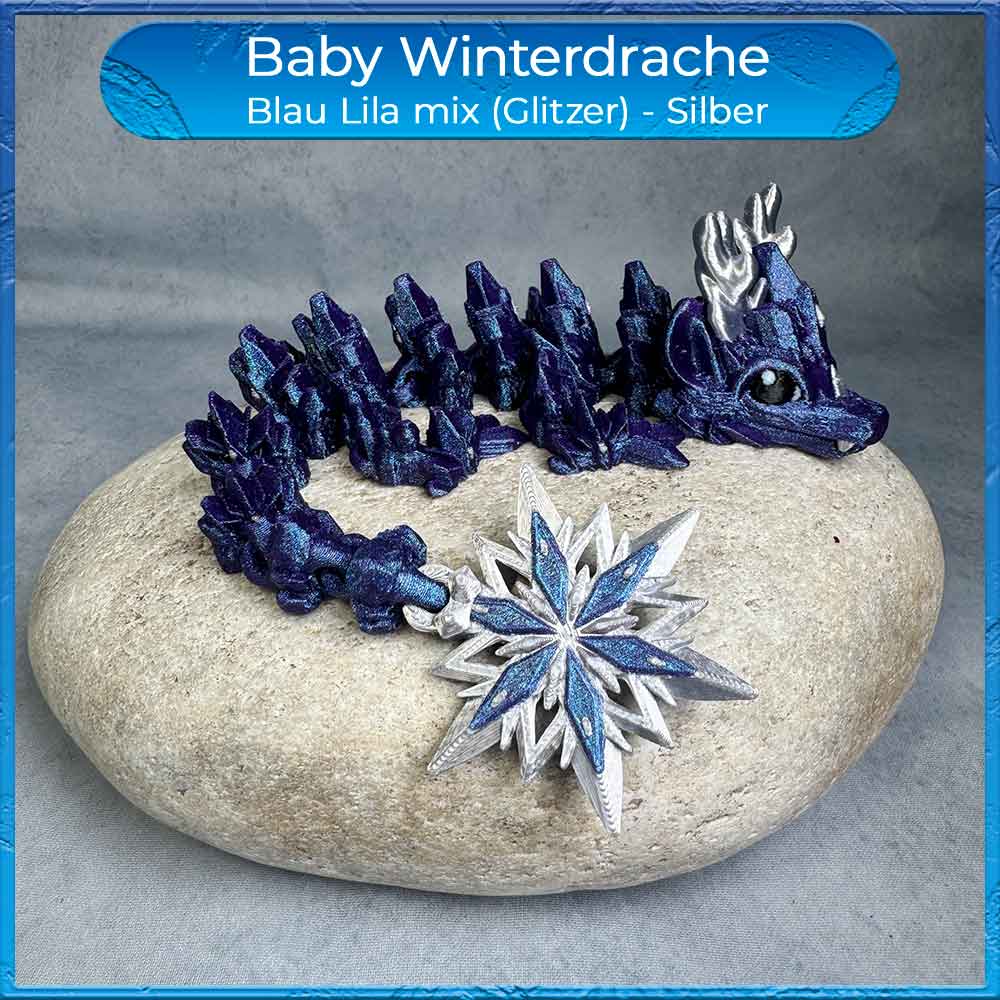 baby Winterdrache in Blau Lila