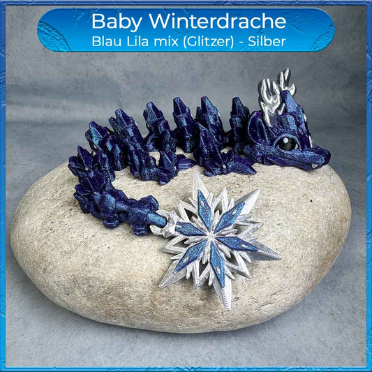 baby Winterdrache in Blau Lila