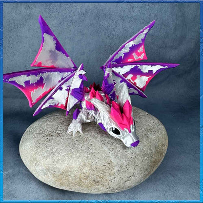 Baby Wolfsdrache mit Flügel - Weiß - Pink Lila