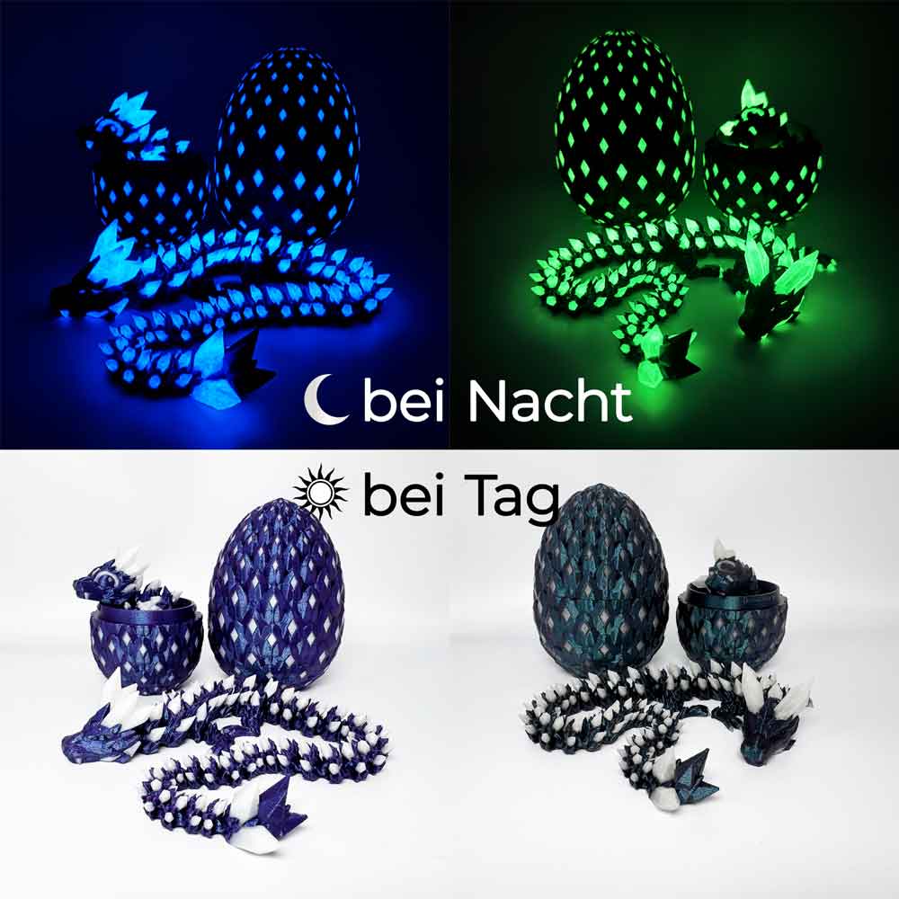 Flexibler Kristalldrache - Glow in the Dark Galaxy Nachtleuchtend