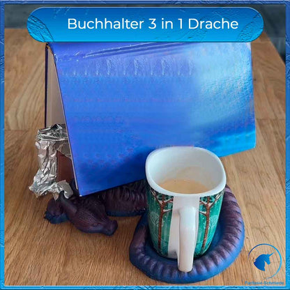 Buchhalterung 3 in 1 Drache