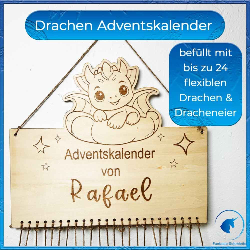 Drachen Adventskalender - Personalisierbar (4 bis 24 Drachen)