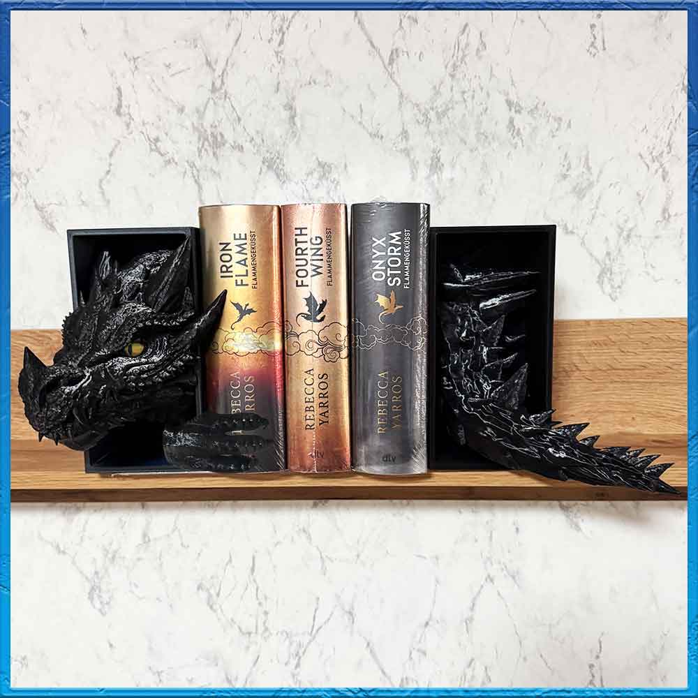 Drachen Buchstuetze - Book Nook - Buecherecke