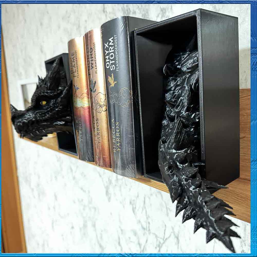 Drachen Buchstuetze - Book Nook - Buecherecke