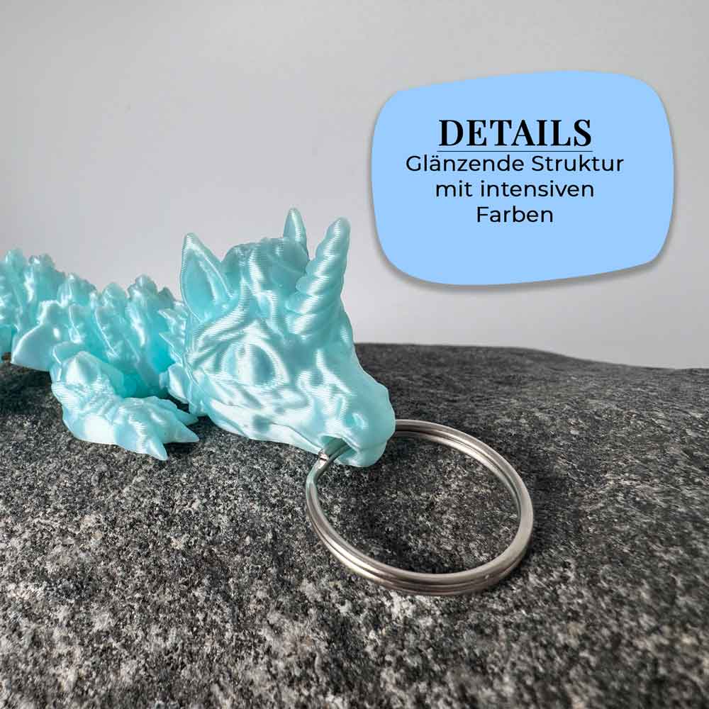 Flexibler Gummi Drache - Schlüsselanhänger