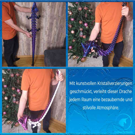 Gelenkiger Kristalldrache XXL 30cm bis 150cm