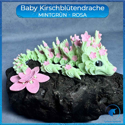 Kirschblütendrache Baby - Mintgrün - Rosa