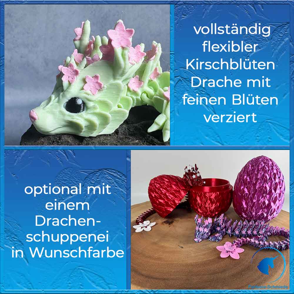 Kirschblütendrache Baby - Mintgrün - Rosa