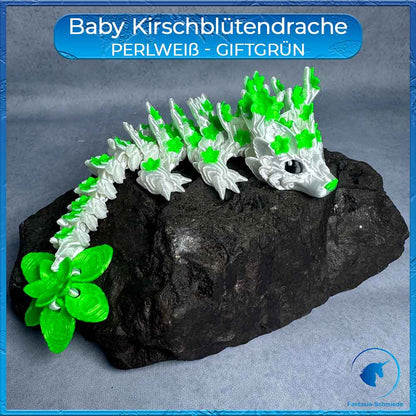 Kirschblütendrache Baby - Perlweiß - Giftgruen