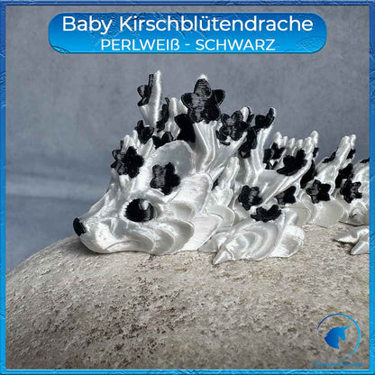 Kirschblütendrache Baby - Perlweiß - Schwarz