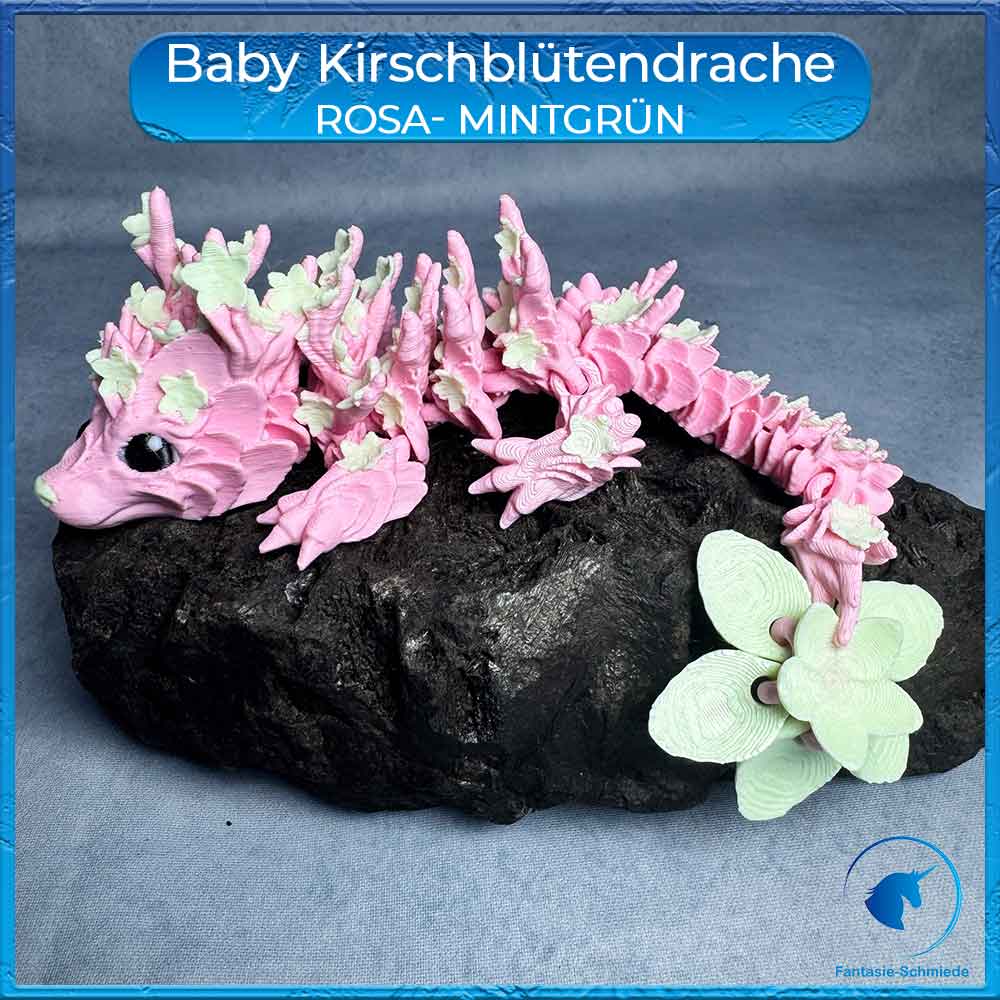 Kirschblütendrache Baby - Rosa - Mintgrün