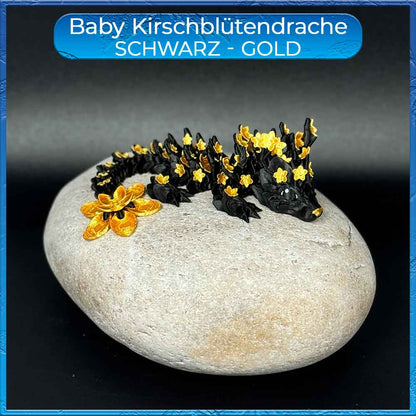 Kirschblütendrache Baby - Schwarz - Gold