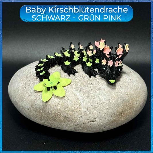 Kirschblütendrache Baby - Schwarz - Grün Pink