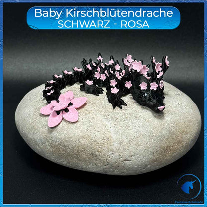 Kirschblütendrache Baby - Schwarz - Rosa