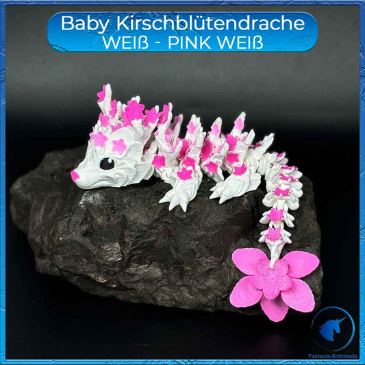 Kirschblütendrache Baby - Weiß - Pink Weiß