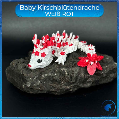 Kirschblütendrache Baby - Weiß - Rot