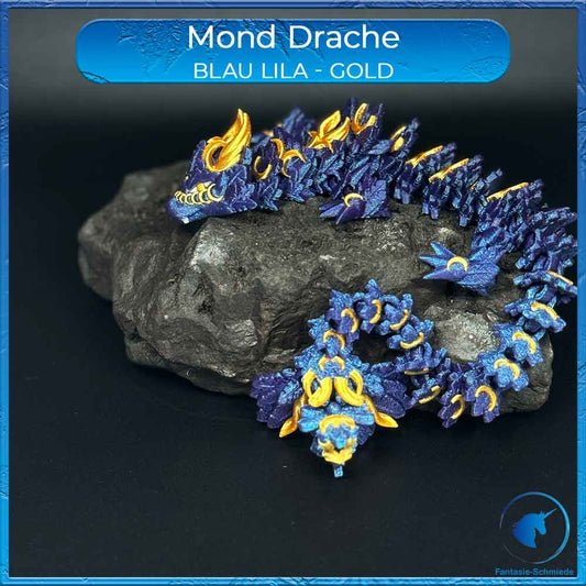 Mond Drache Erwachsen - Blau Lila/Gold