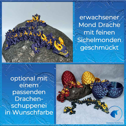 Mond Drache Erwachsen - Lila/Gold