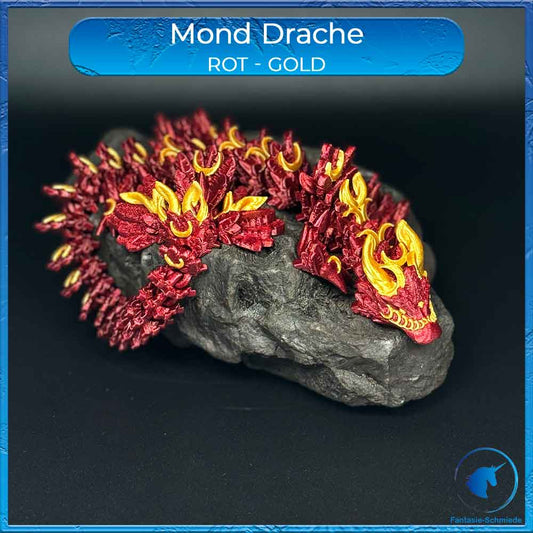 Mond Drache Erwachsen - Rot/Gold