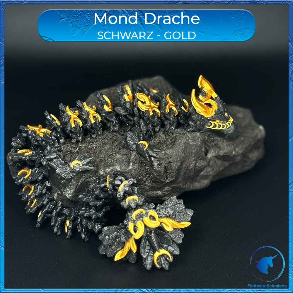 Mond Drache Erwachsen - Schwarz/Gold