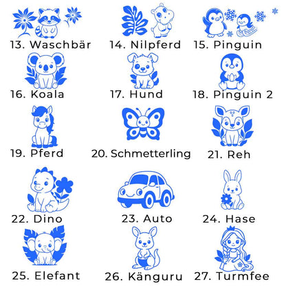 Einschulungs-Set mit personalisiertem Lineal, 3D-Stiftehalter, Gummi Drache & Drachenei