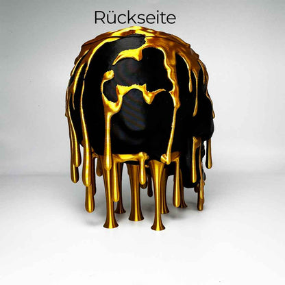 Schädel mit goldenen Tropfen – Gothic und Halloween Deko