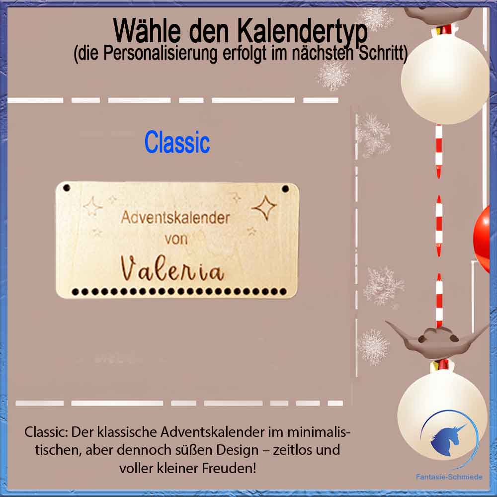 Adventskalender zum selbst befüllen - bis zu 6 Namen personalisierbar