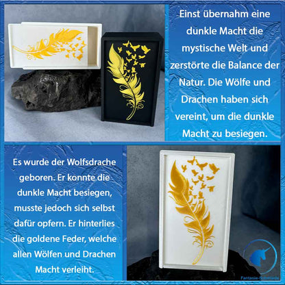 Baby Wolfsdrache mit Flügel - blau grün