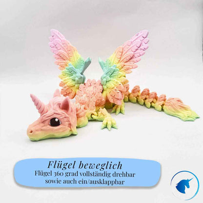 Flexibler Baby Alicorn Drache mit Flügel