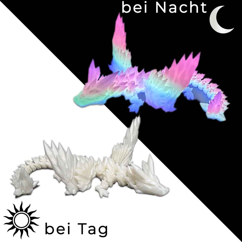flexibler Kristalldrache - Nachtleuchtend -  Glow in the Dark Effekt