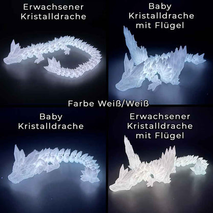 flexibler Kristalldrache - Nachtleuchtend -  Glow in the Dark Effekt