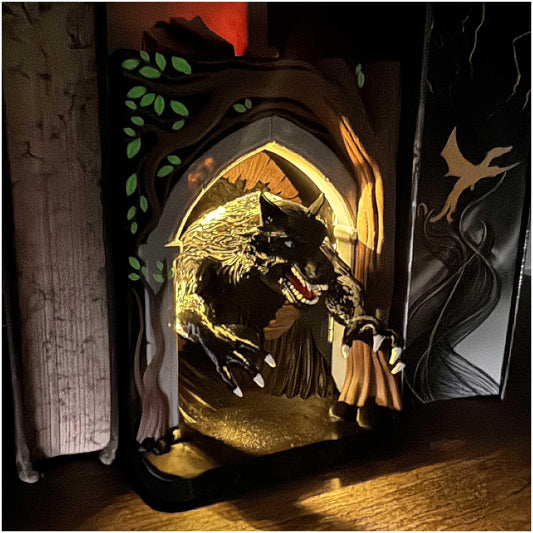 Werwolf Book Nook mit LED - 3D gedruckte Bücherregal - Deko