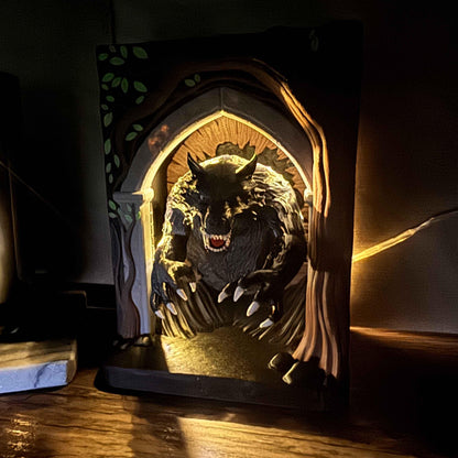 Werwolf Book Nook mit LED - 3D gedruckte Bücherregal - Deko