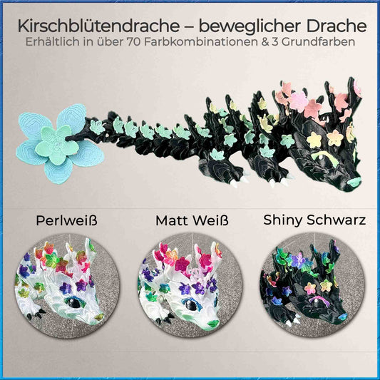 Kirschblütendrache beweglich – Auswahl aus 3 Grundfarben mit 70+ Farbkombinationen