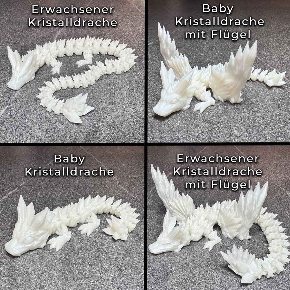 flexibler Kristalldrache - Nachtleuchtend -  Glow in the Dark Effekt