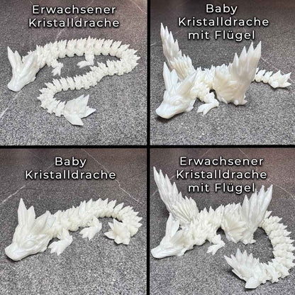 flexibler Kristalldrache - Nachtleuchtend -  Glow in the Dark Effekt