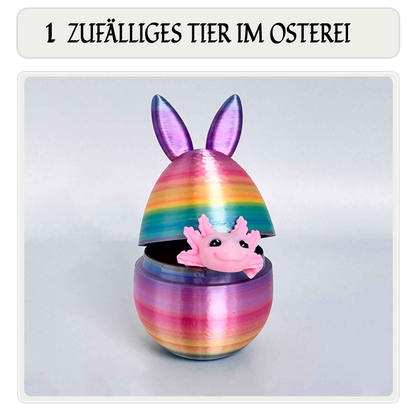 Mini Osterei mit 1 zufälligem 3D Mini Tier als Hauptbild