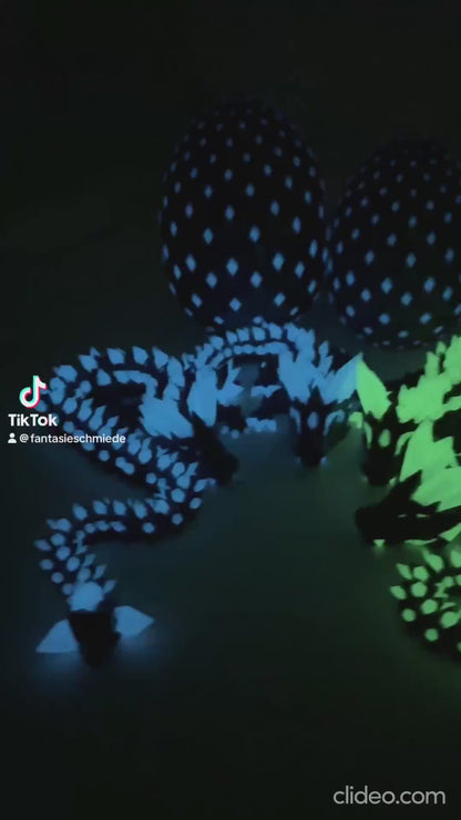 Flexibler Kristalldrache - Glow in the Dark Galaxy Nachtleuchtend
